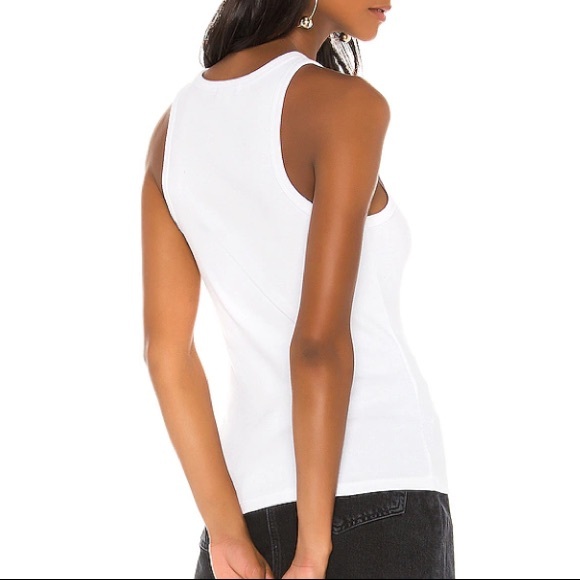 AGOLDE Rib High Neck Tank in White - Picture 6 of 9